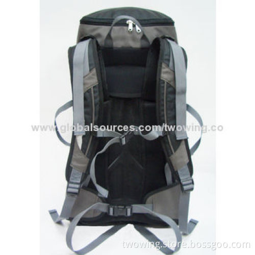 Hiking backpack with functional hip belt and breathable back system, 420D nylon waterproof fabric